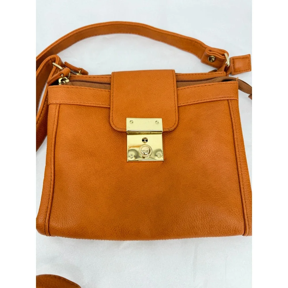 Crossbody Bag Faux Leather Gold Hardware Small Purse 8